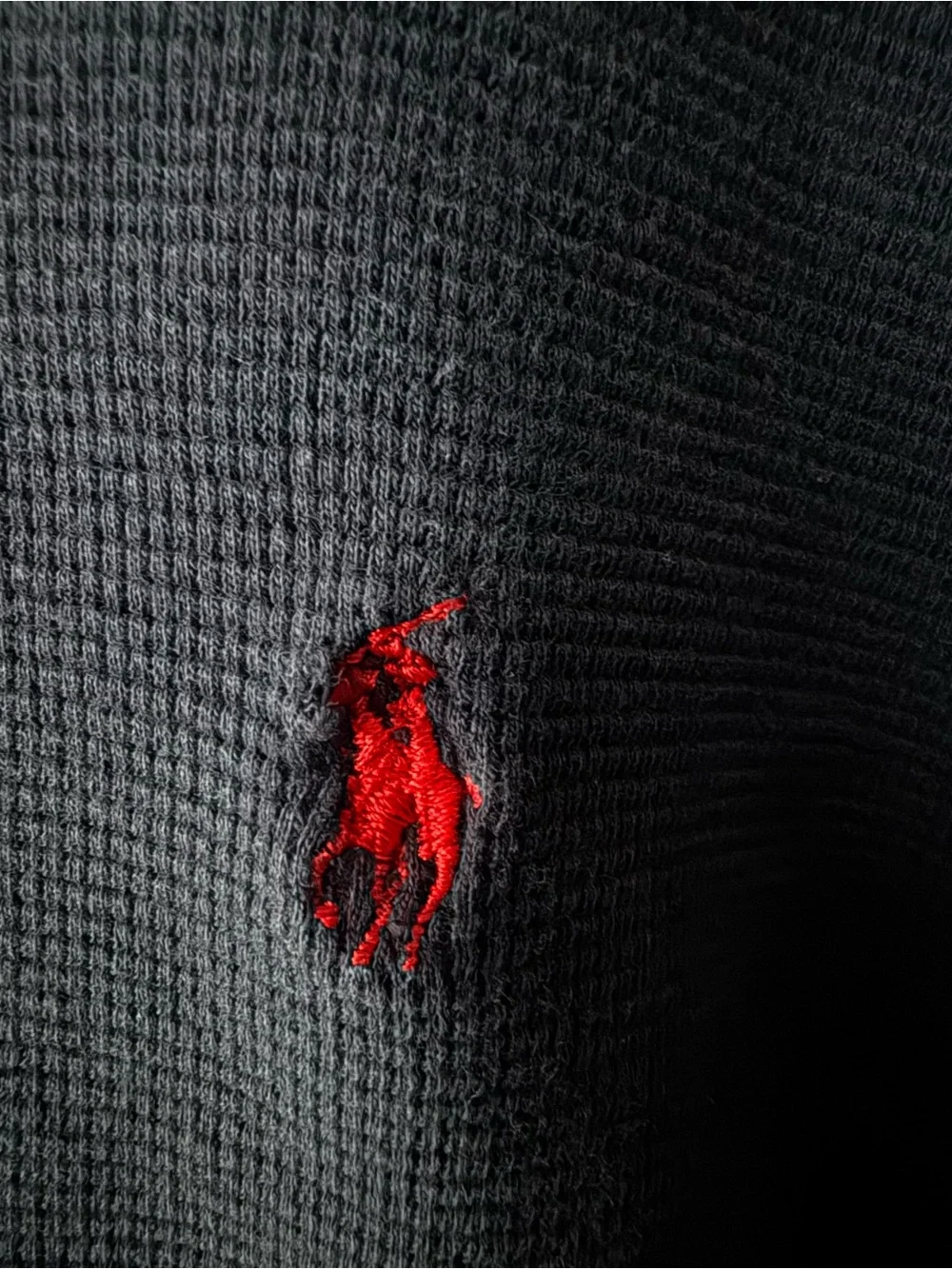 Polo Ralph Lauren Navy Waffle Knit Long Sleeve Shirt XL Sleepwear